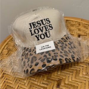Leopard Print Women’s Hat - Cream and Brown